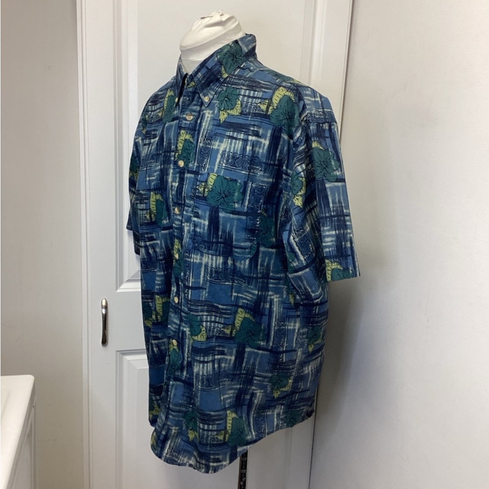 Trader Bay Mens Button Front Hawaiian Shirt, Blue… - image 8